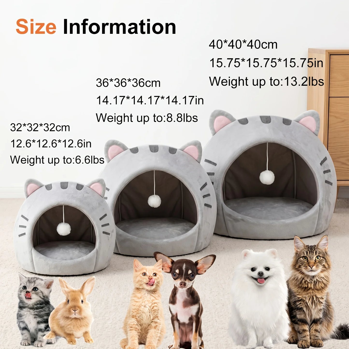 Igloo Classique pour Chat - Canopy Thermique et Coussin