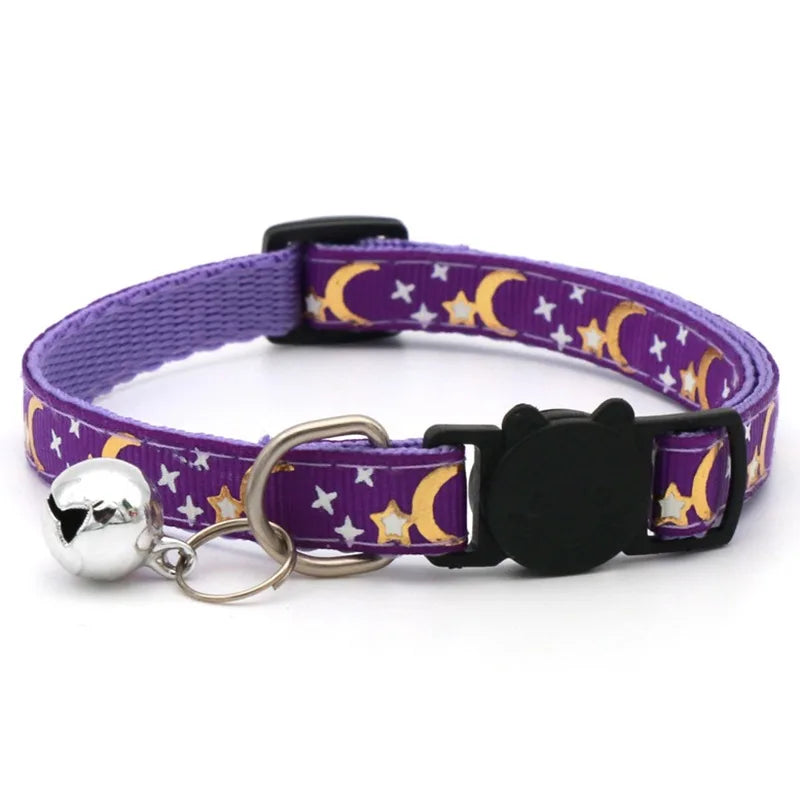 Collier a Clochette pour Chien et Chat - Motif Empreintes Colore