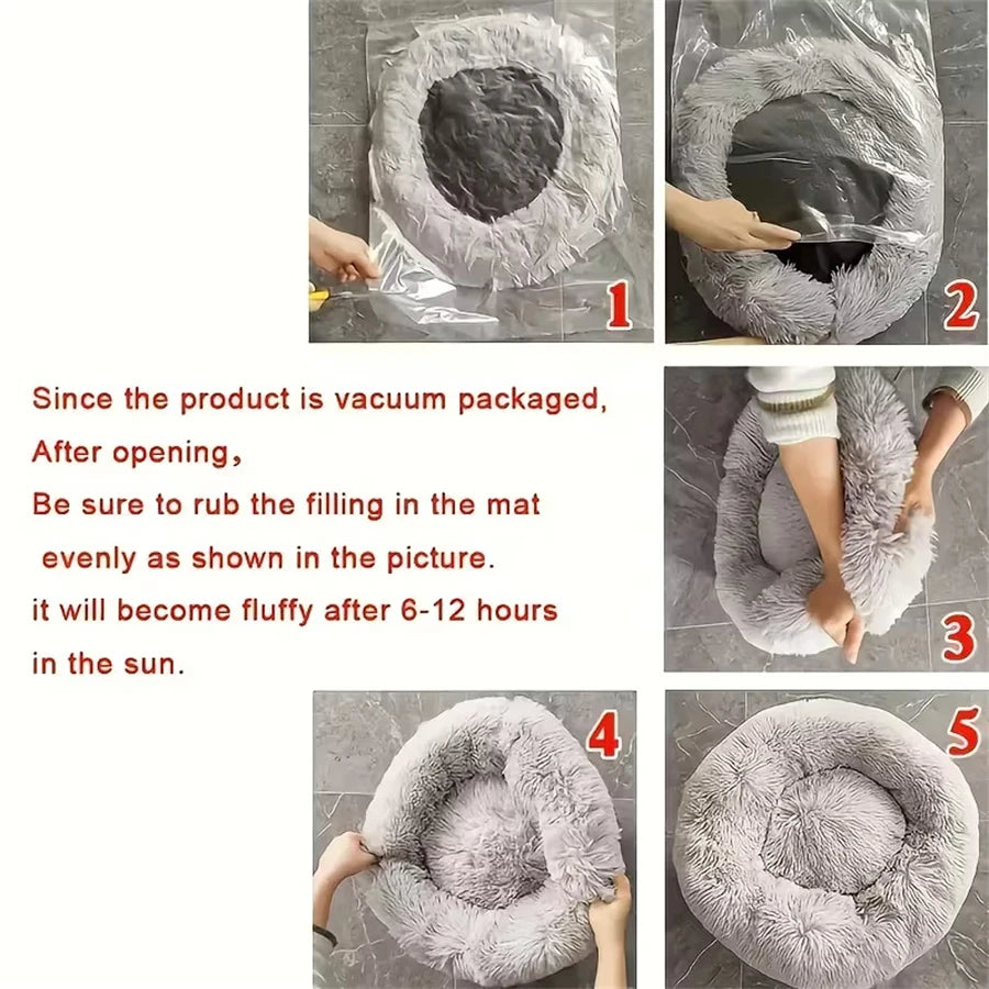 Panier Rond Douillet Effet Fourrure – photo 3