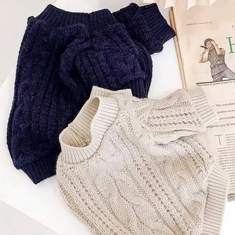 Pull Col Roulé en Maille pour Chien – Tricot Chaud d'Hiver