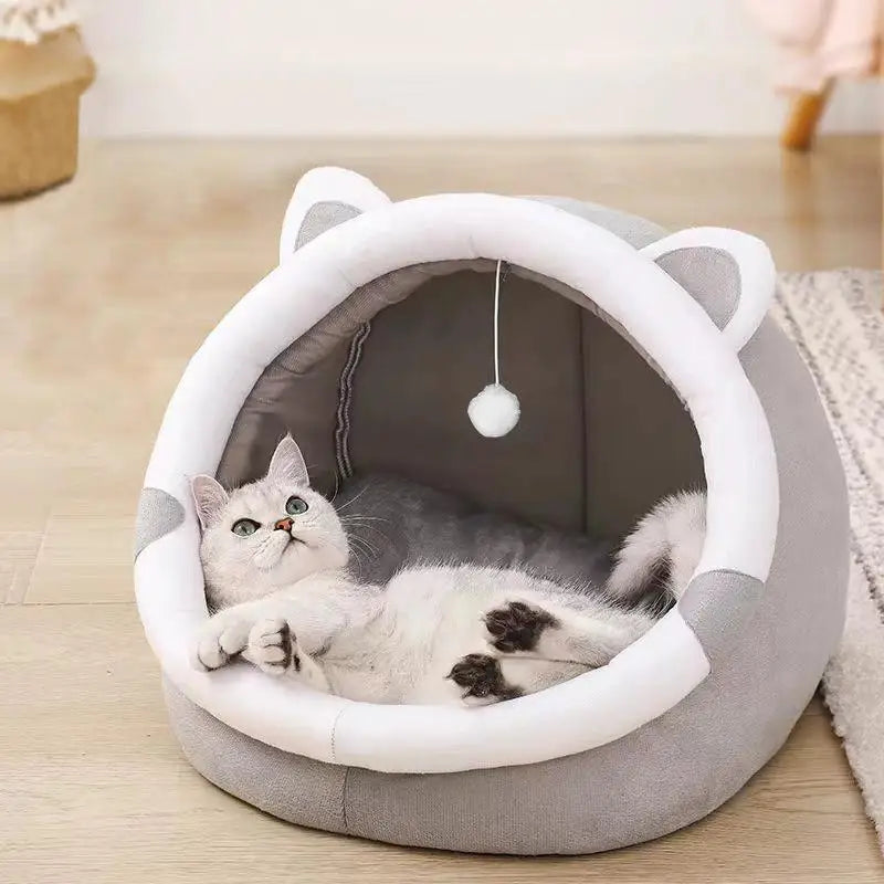 Tente Igloo pour Chat et Petit Chien - Auto-Chauffante