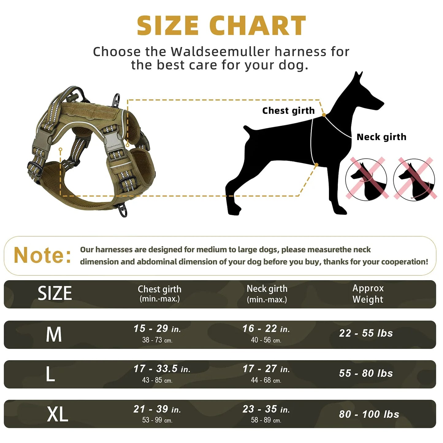 Harnais Tactique pour Chien - Anti-Traction Respirant MOLLE