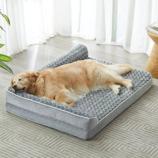 Orthopedic Dog Bed for Large Dogs - Washable, Non-Slip Cover