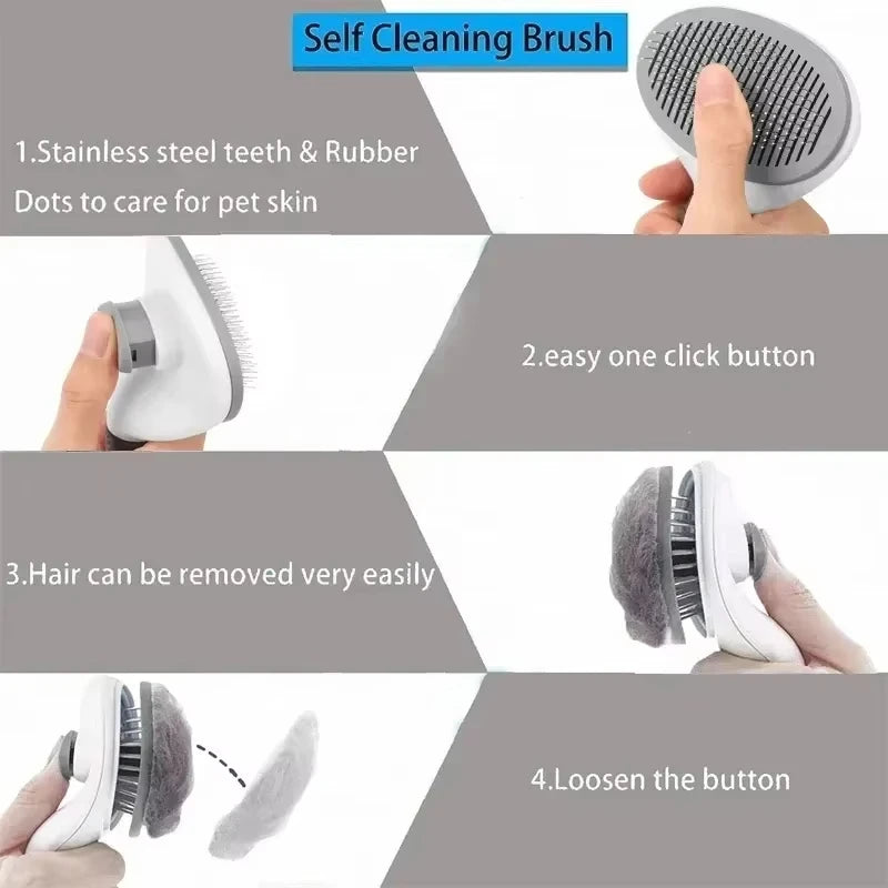 Brosse de Toilettage pour Chien - Nettoyage Facile Anti-Noeuds
