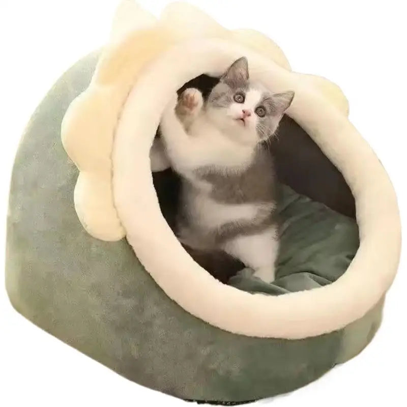 Tente Igloo pour Chat et Petit Chien - Auto-Chauffante