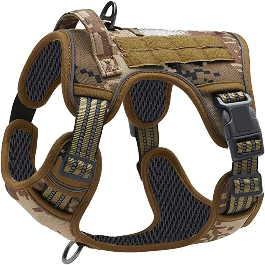 Harnais Tactique Militaire pour Chien - Poignée de Contrôle