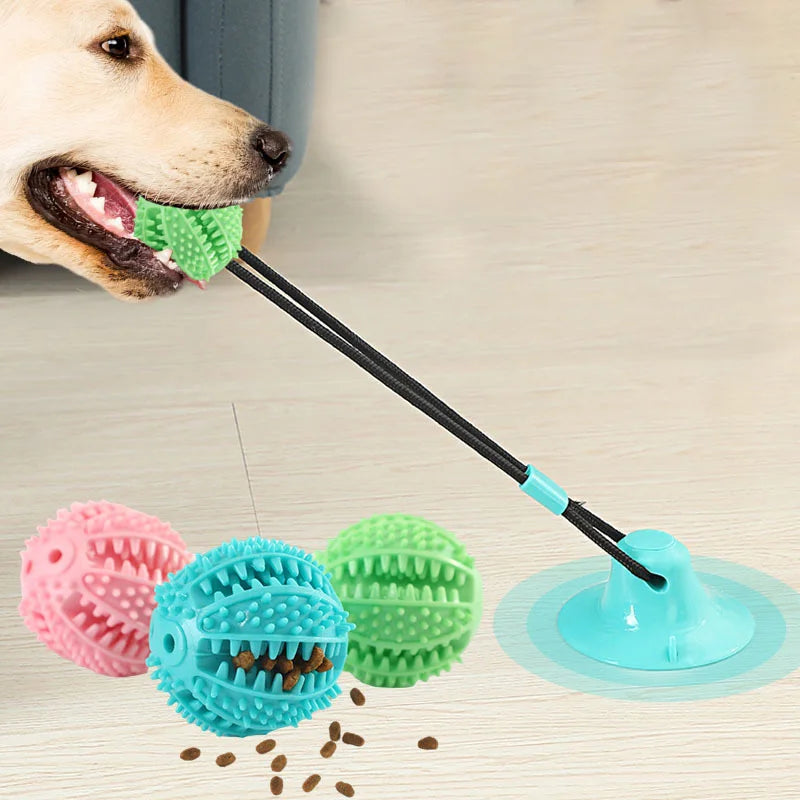 Jouet Interactif à Ventouse pour Chien – Balle Sonore Distributrice de Friandises