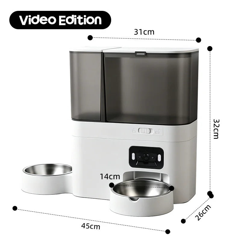 Distributeur Croquettes & Eau 2 en 1 avec Caméra WiFi - Chien & Chat
