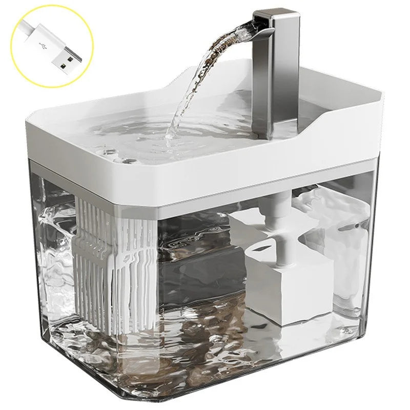 Fontaine a Eau pour Chat avec Filtre USB - Anti-Assechement