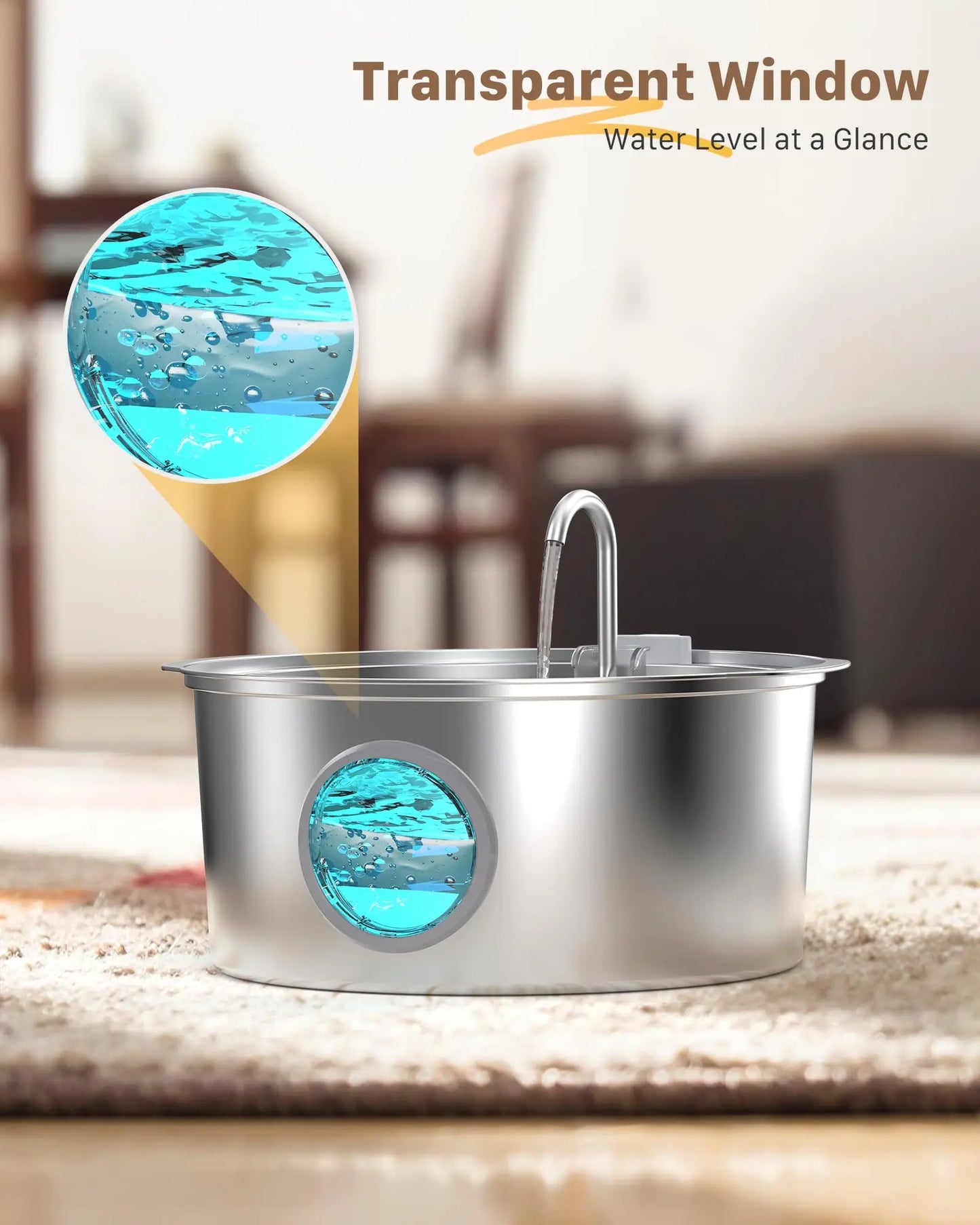 Grande Fontaine a Eau pour Chien - Inox Silencieuse Chien Chat