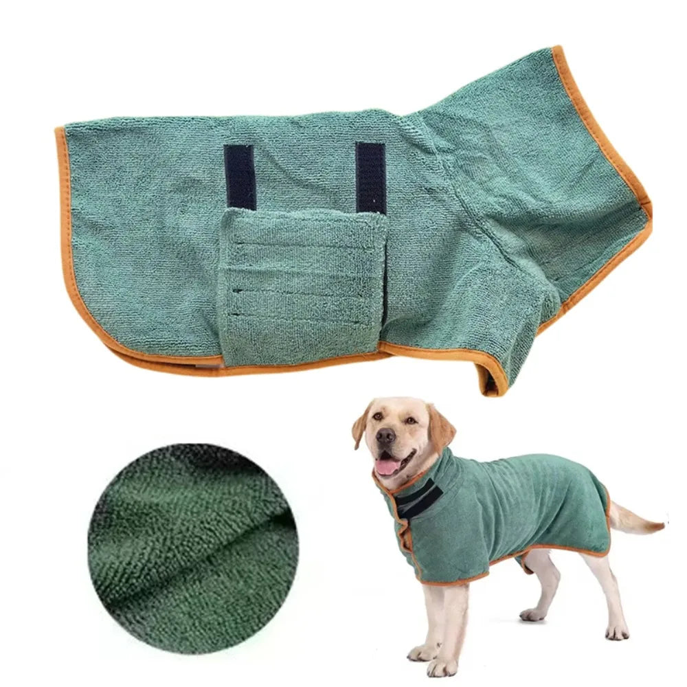 Peignoir de Bain pour Chien – Serviette Absorbante à Séchage Rapide