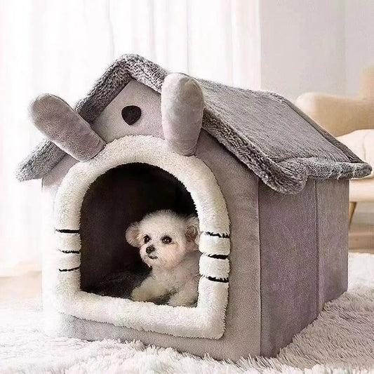 Niche d'Intérieur Douillette – Maison Peluche pour Chien & Chat, Coussin Lavable