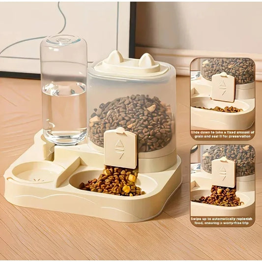 DuoFresh Water & Dry Food Dispenser – Dry/Wet Separation for Cats & Dogs