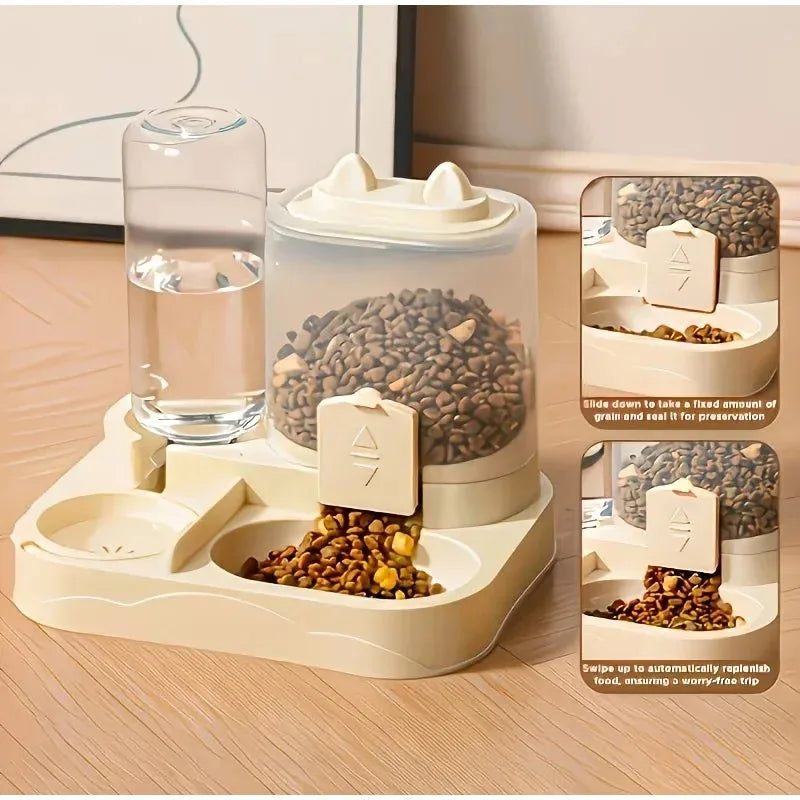 Distributeur Eau & Croquettes Automatique - Grande Capacité Chien Chat
