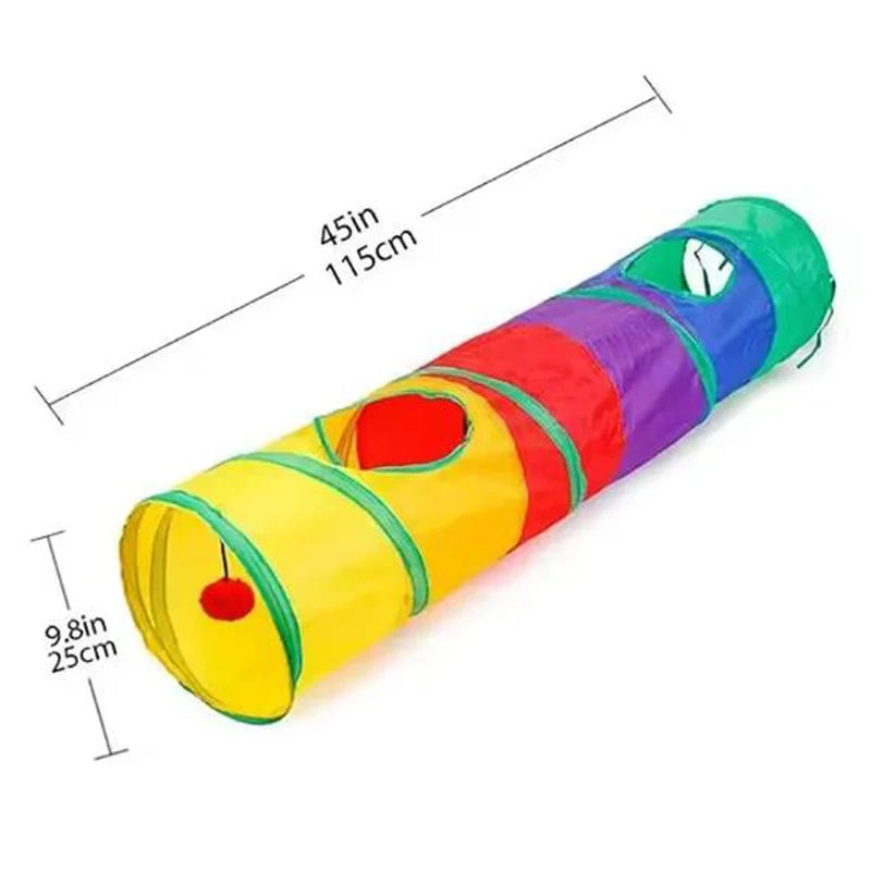 Tunnel Pliable pour Chat - Jeu Interieur Exterieur