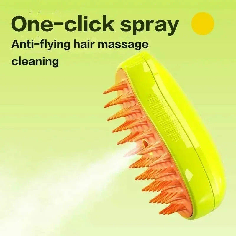 Brosse Vapeur 3en1 pour Chien et Chat - Massage et Toilettage