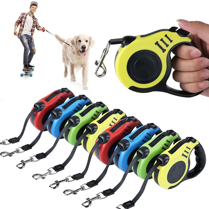 Laisse Retractable 3-5m pour Chien - Corde Flexible