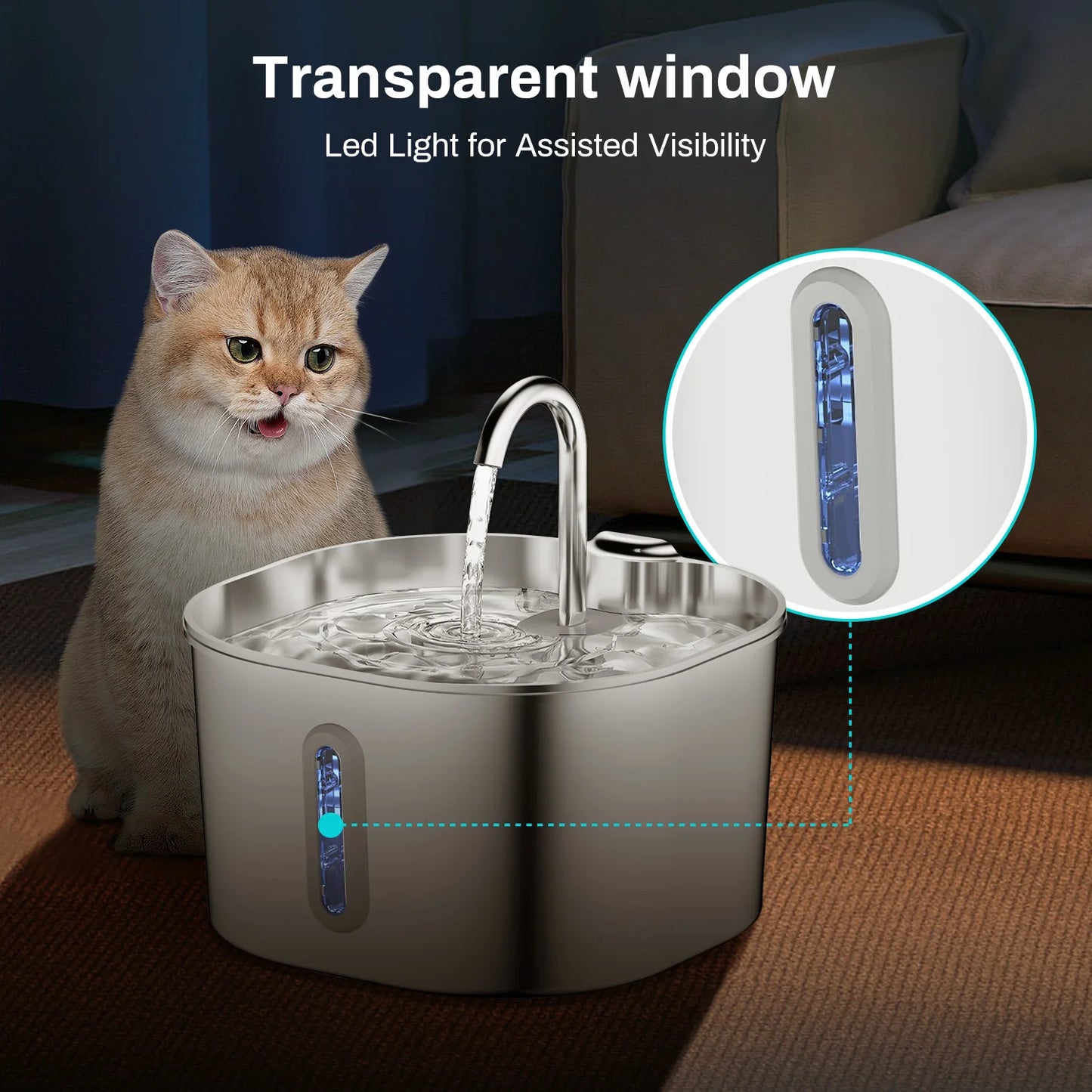 Fontaine ZenFlow Inox 2,2L – Distributeur d'Eau Filtrée pour Chat