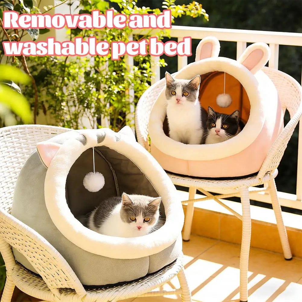 Tente Igloo pour Chat et Petit Chien - Auto-Chauffante