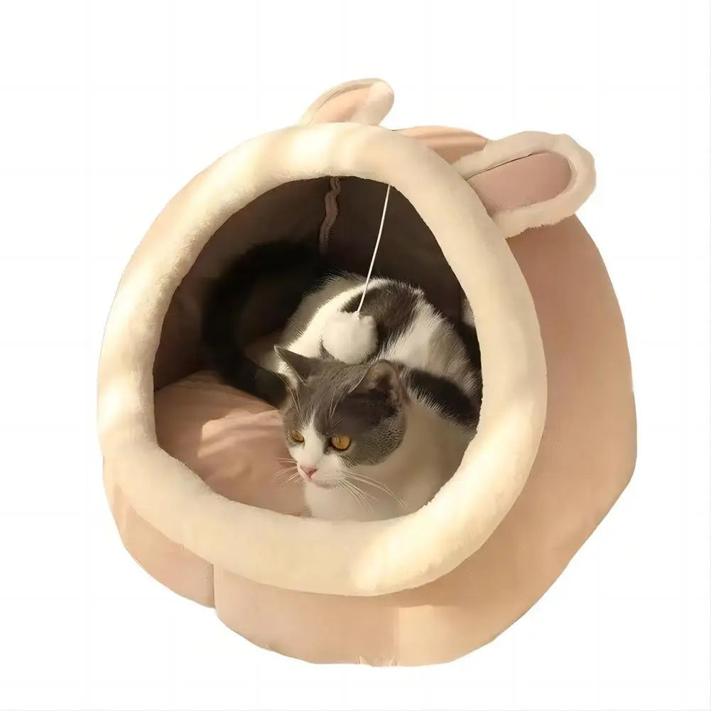 Tente Igloo pour Chat et Petit Chien - Auto-Chauffante