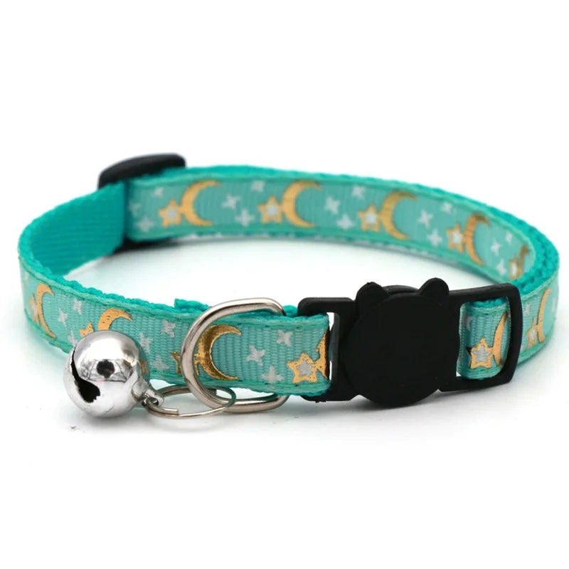 Collier a Clochette pour Chien et Chat - Motif Empreintes Colore