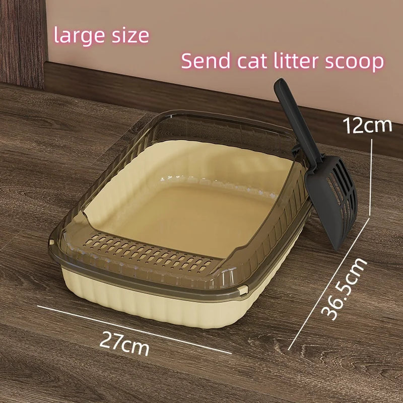 Litiere pour Chat Semi-Fermee - Grande Taille Anti-Eclaboussures