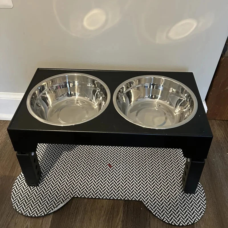 Gamelles Surelevees pour Chien - Support Ajustable Double Inox