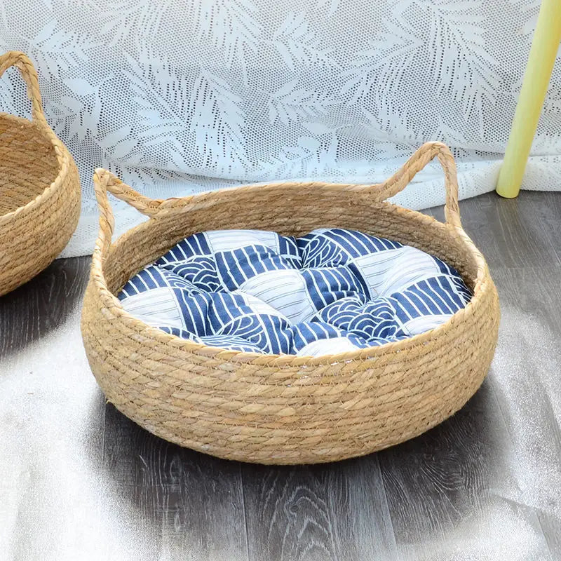 Panier en Rotin Tressé pour Chat – photo 3