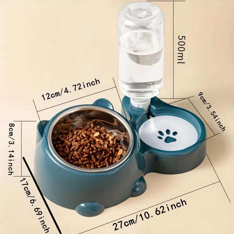 Distributeur Croquettes et Eau Automatique - Sans Pile Chien Chat