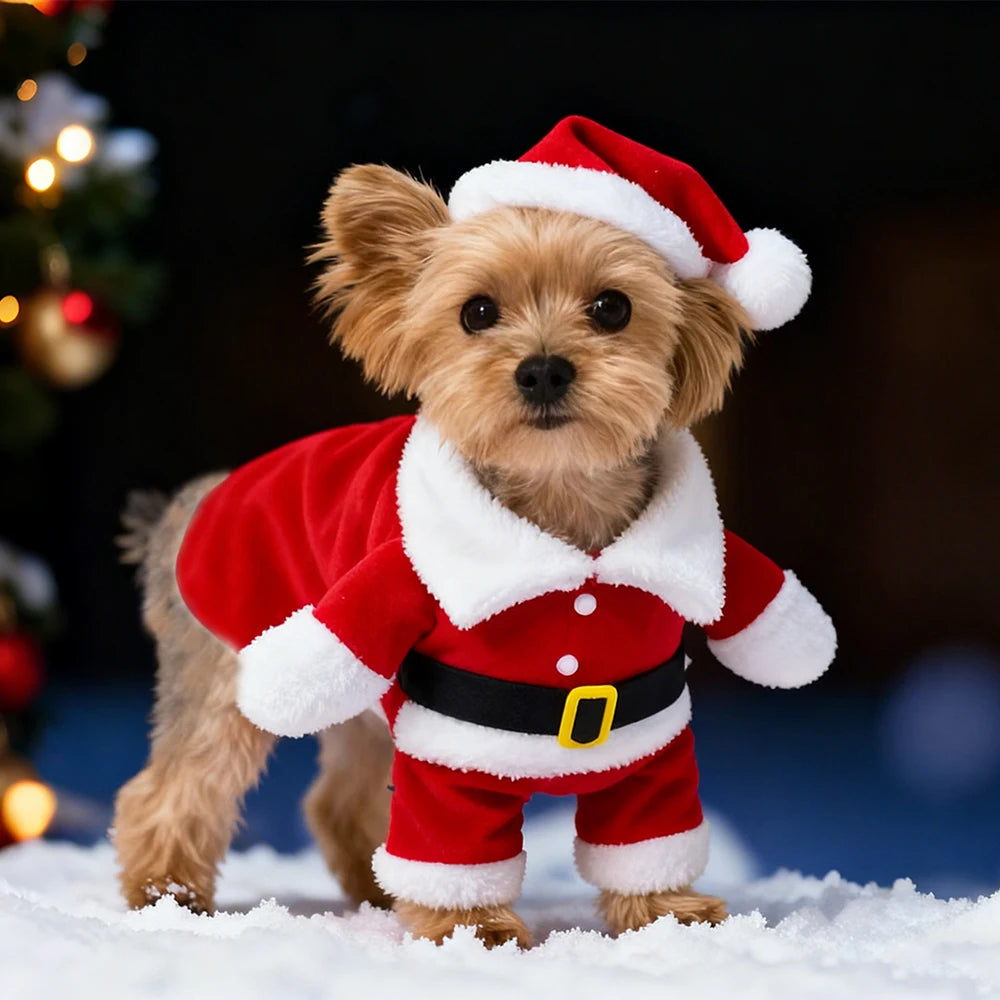 Costume de Père Noël pour Chien & Chat – Déguisement Polaire Festif