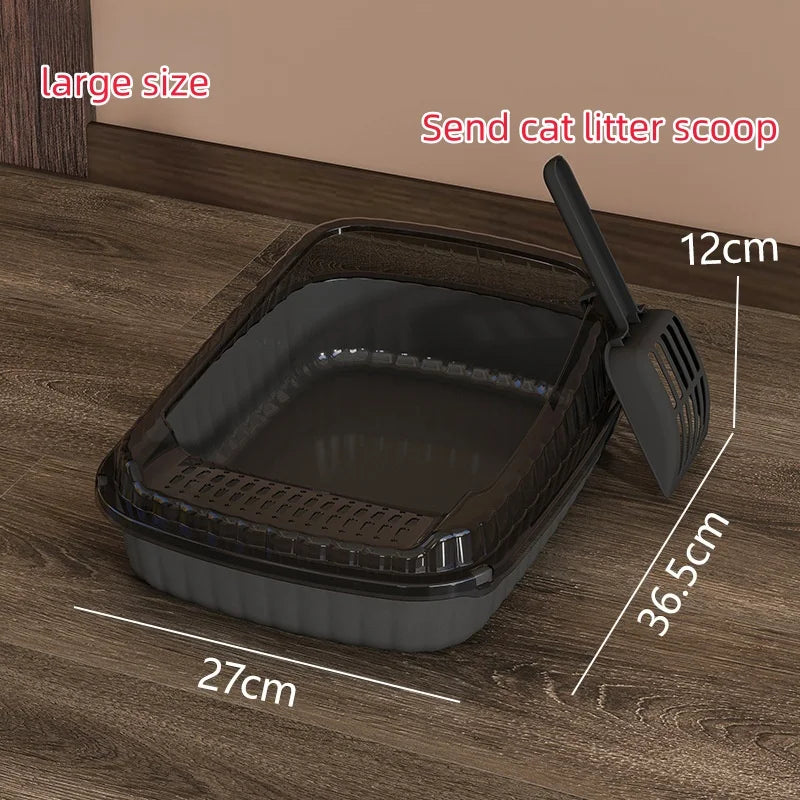 Litiere pour Chat Semi-Fermee - Grande Taille Anti-Eclaboussures