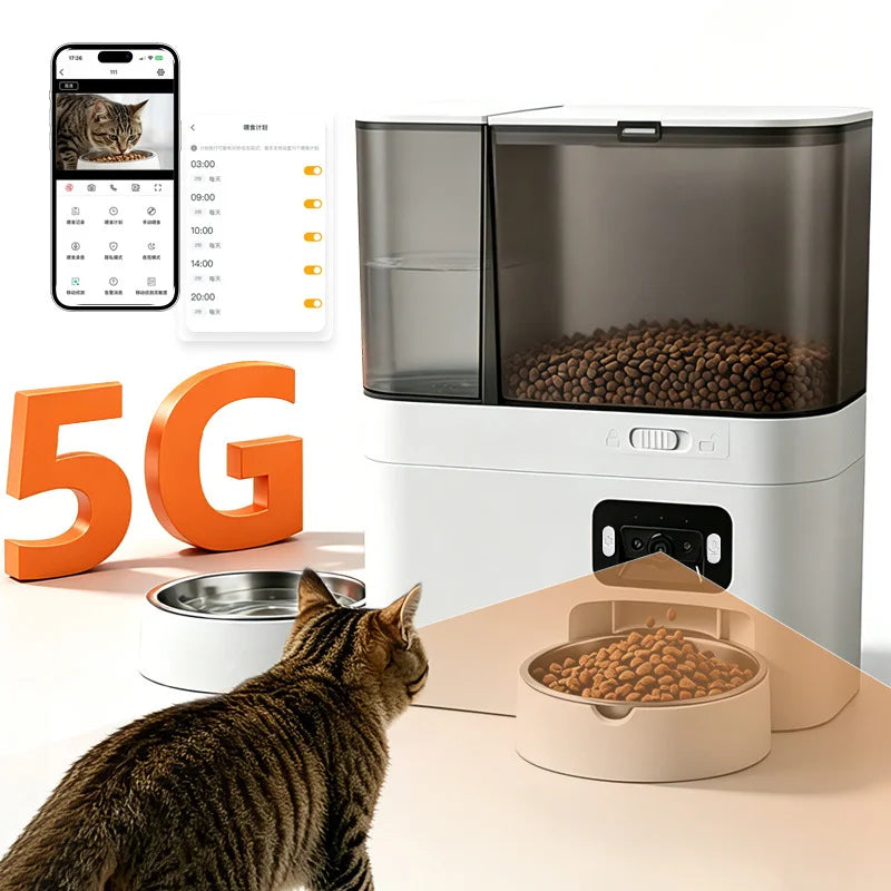 Distributeur Croquettes & Eau 2 en 1 avec Caméra WiFi - Chien & Chat