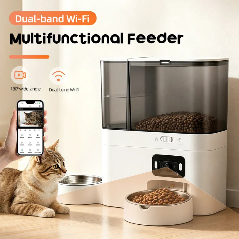 Distributeur Croquettes & Eau 2 en 1 avec Caméra WiFi - Chien & Chat