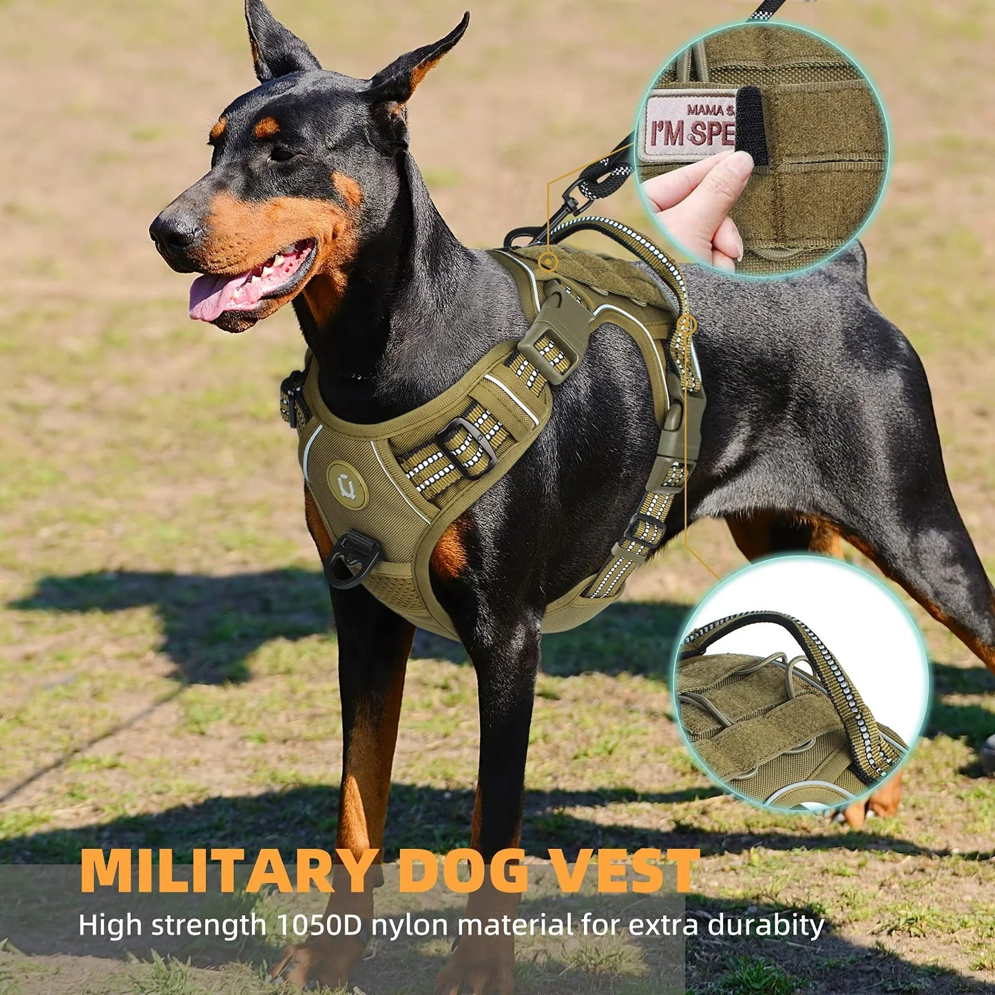 Harnais Tactique pour Chien - Anti-Traction Respirant MOLLE