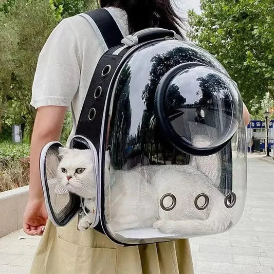 SpaceView Bubble Backpack - Transparent Carrier for Cats and Small Dogs, with Travel Window - VESTRA PET