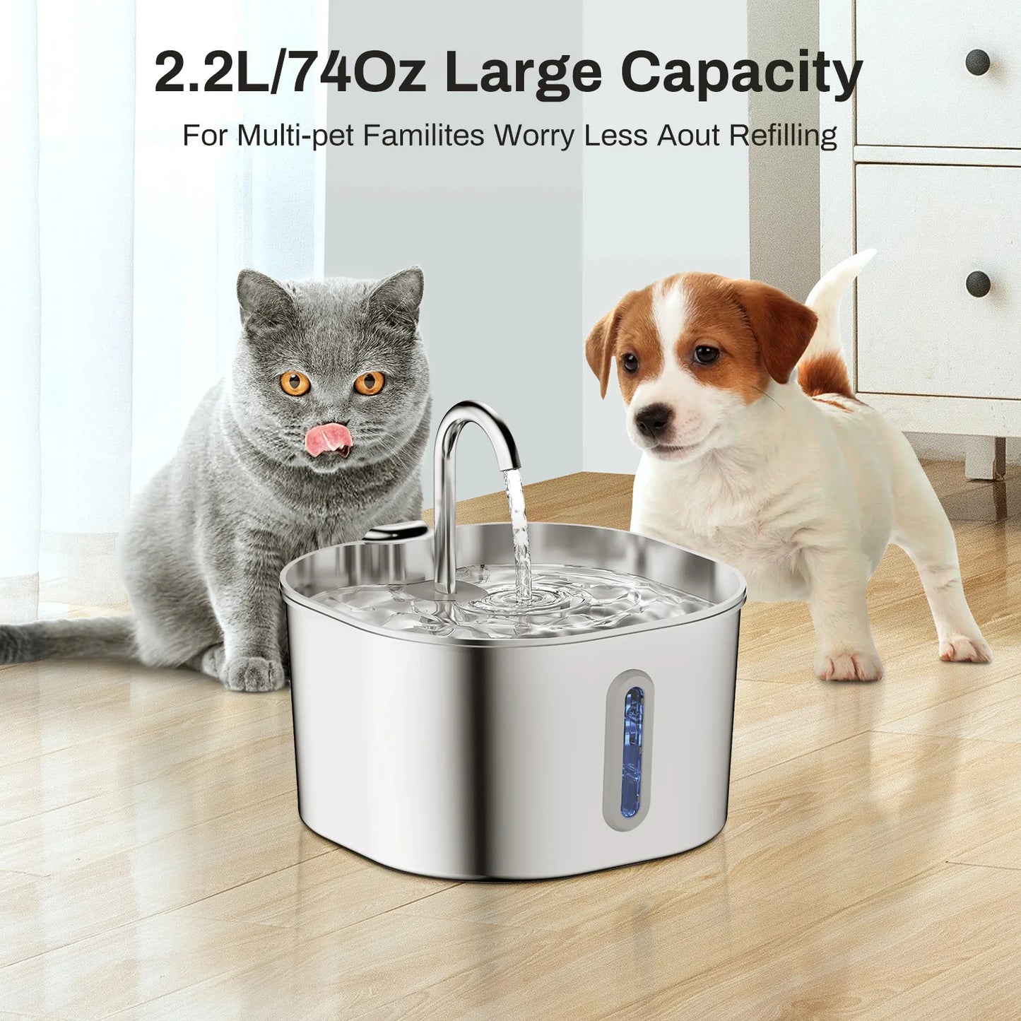 Fontaine ZenFlow Inox 2,2L – Distributeur d'Eau Filtrée pour Chat