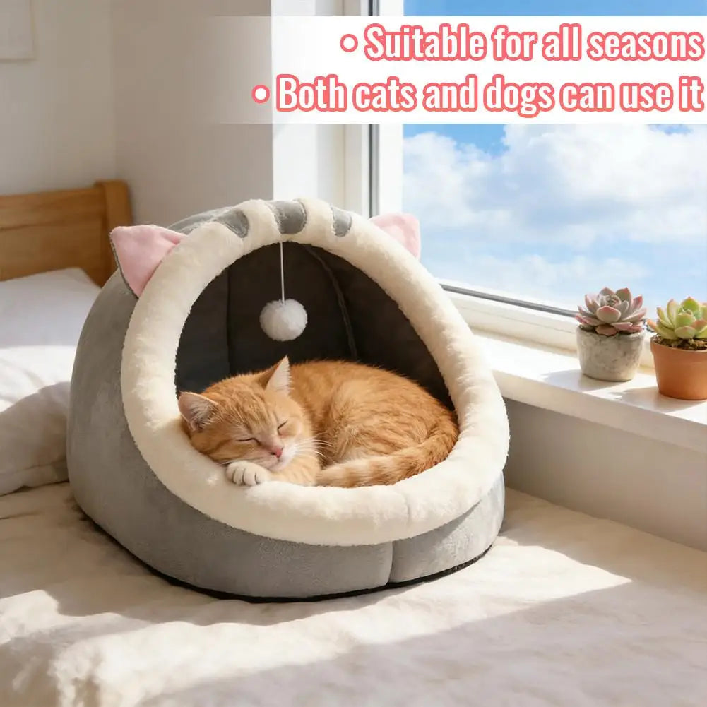 Tente Igloo pour Chat et Petit Chien - Auto-Chauffante