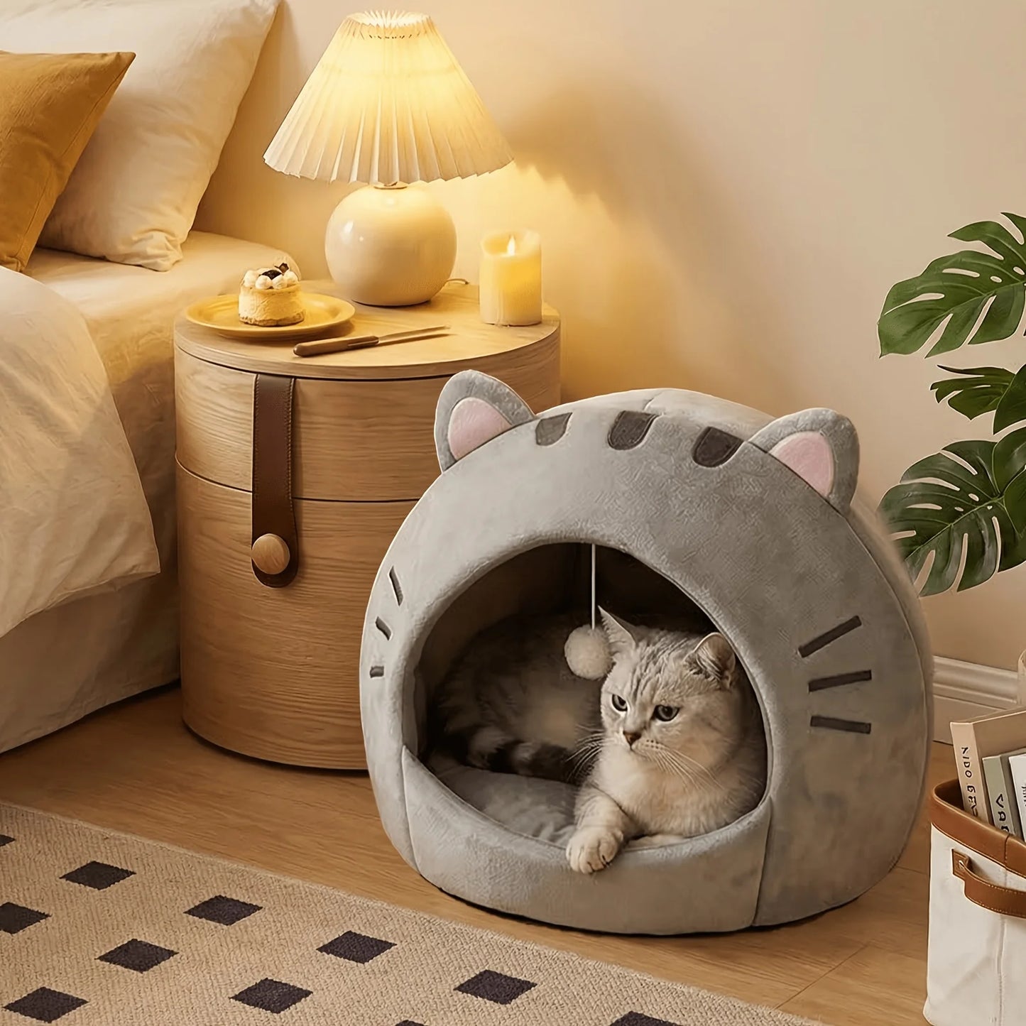 Igloo Classique pour Chat - Canopy Thermique et Coussin