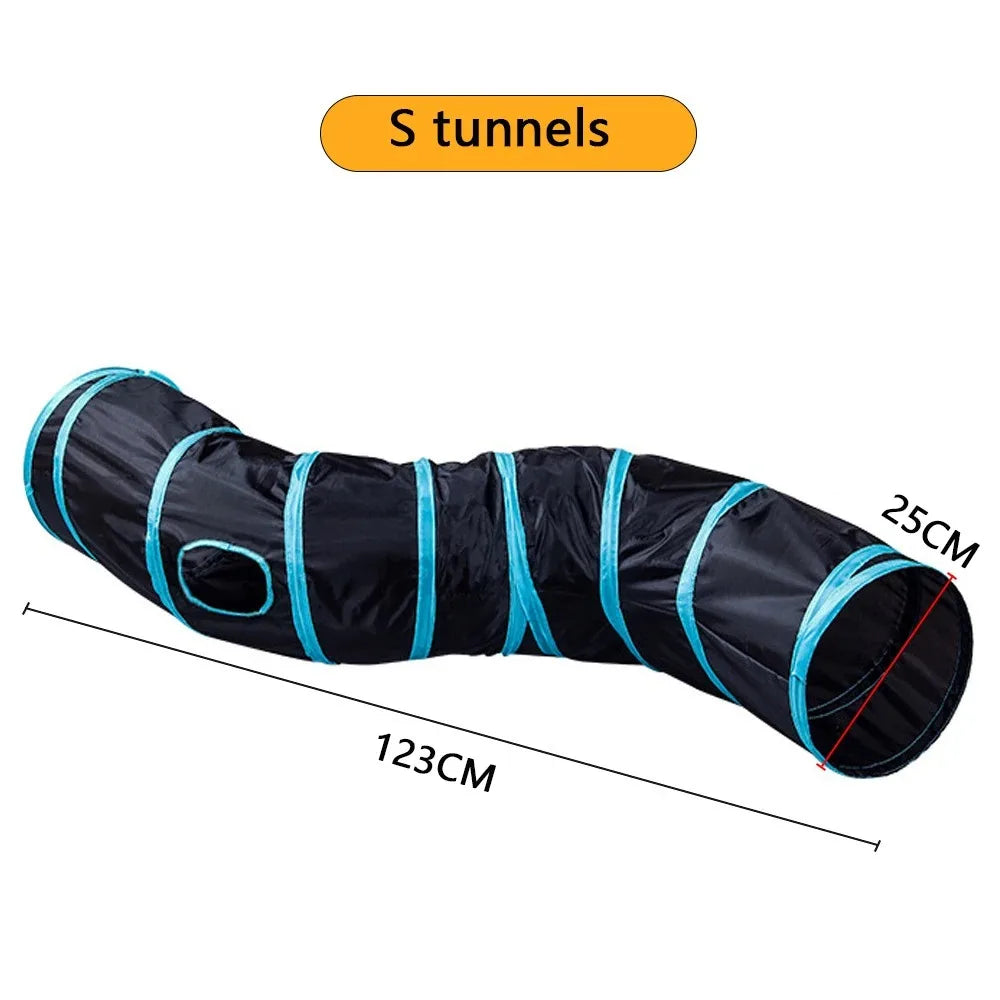 Tunnel de Jeu en S pour Chat - Terrain de Jeu Interactif