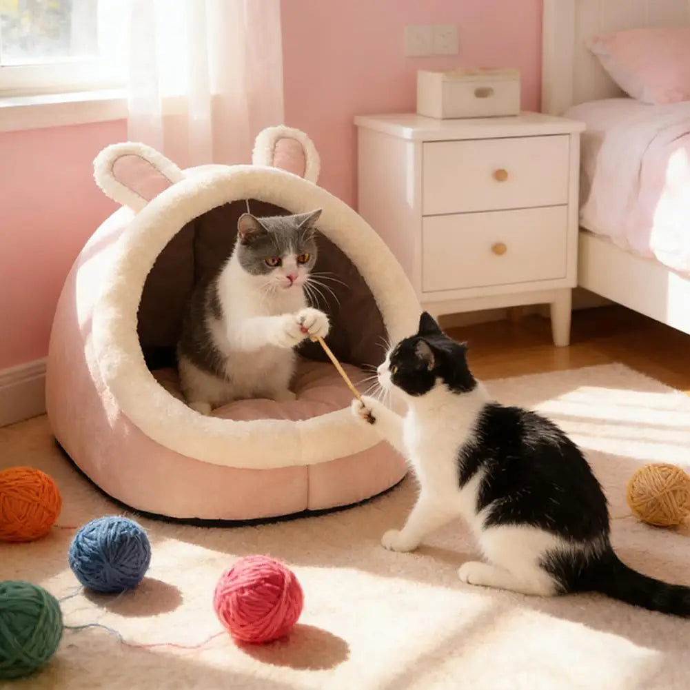 Tente Igloo pour Chat et Petit Chien - Auto-Chauffante