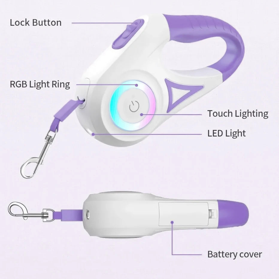 Laisse Rétractable LumiWalk – Enrouleur LED pour Chien