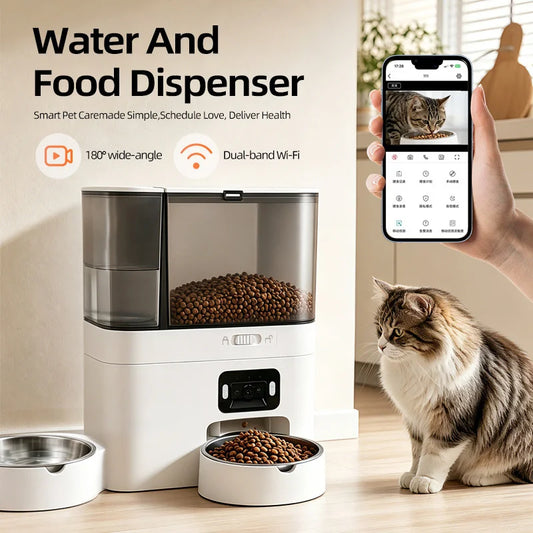 2-in-1 Food & Water Dispenser with WiFi Camera - Dogs & Cats