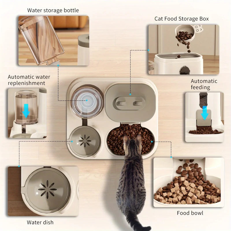 Gamelle Automatique pour Chat - Anti-Debordement avec Fontaine