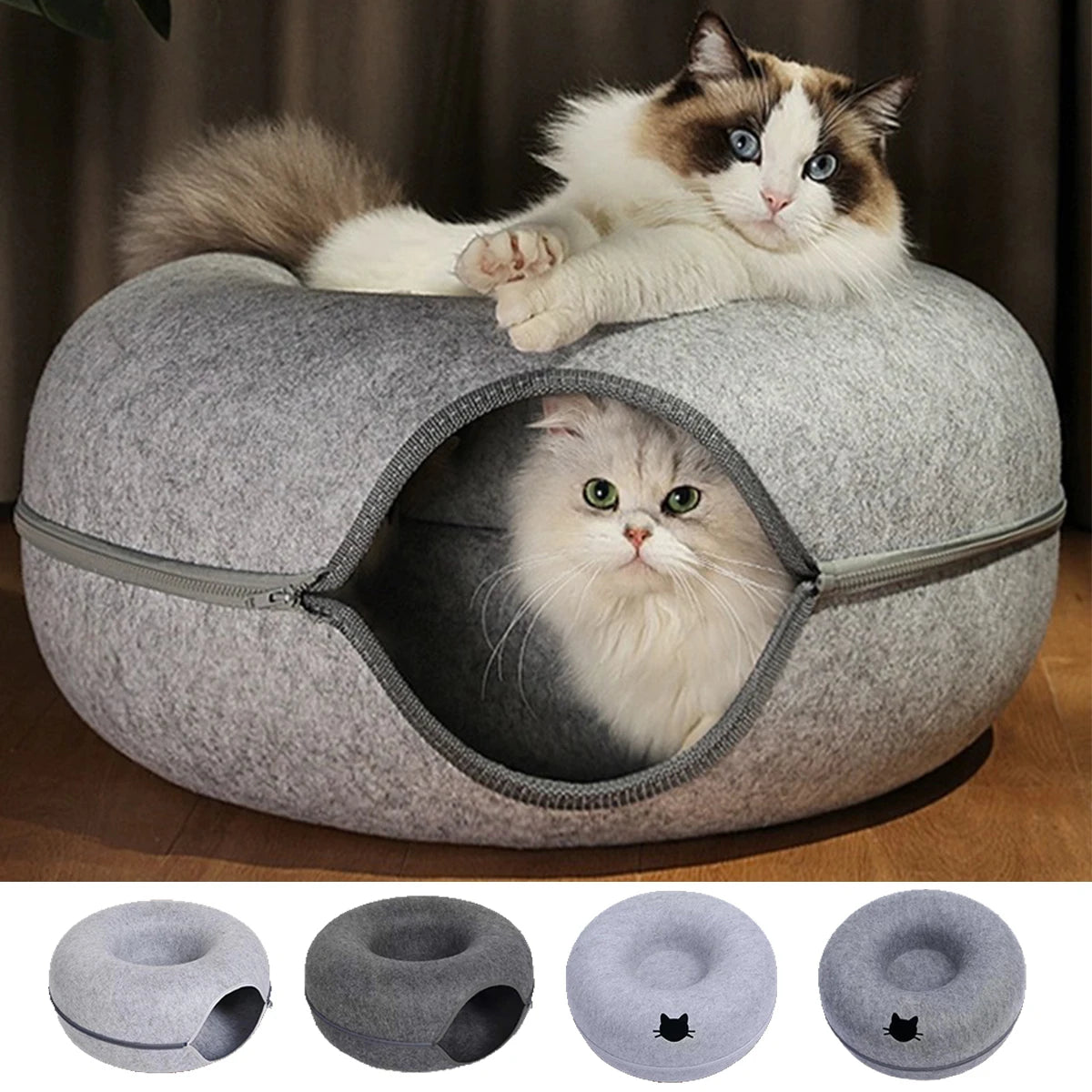 Nid Tunnel en Feutre pour Chat – photo 2