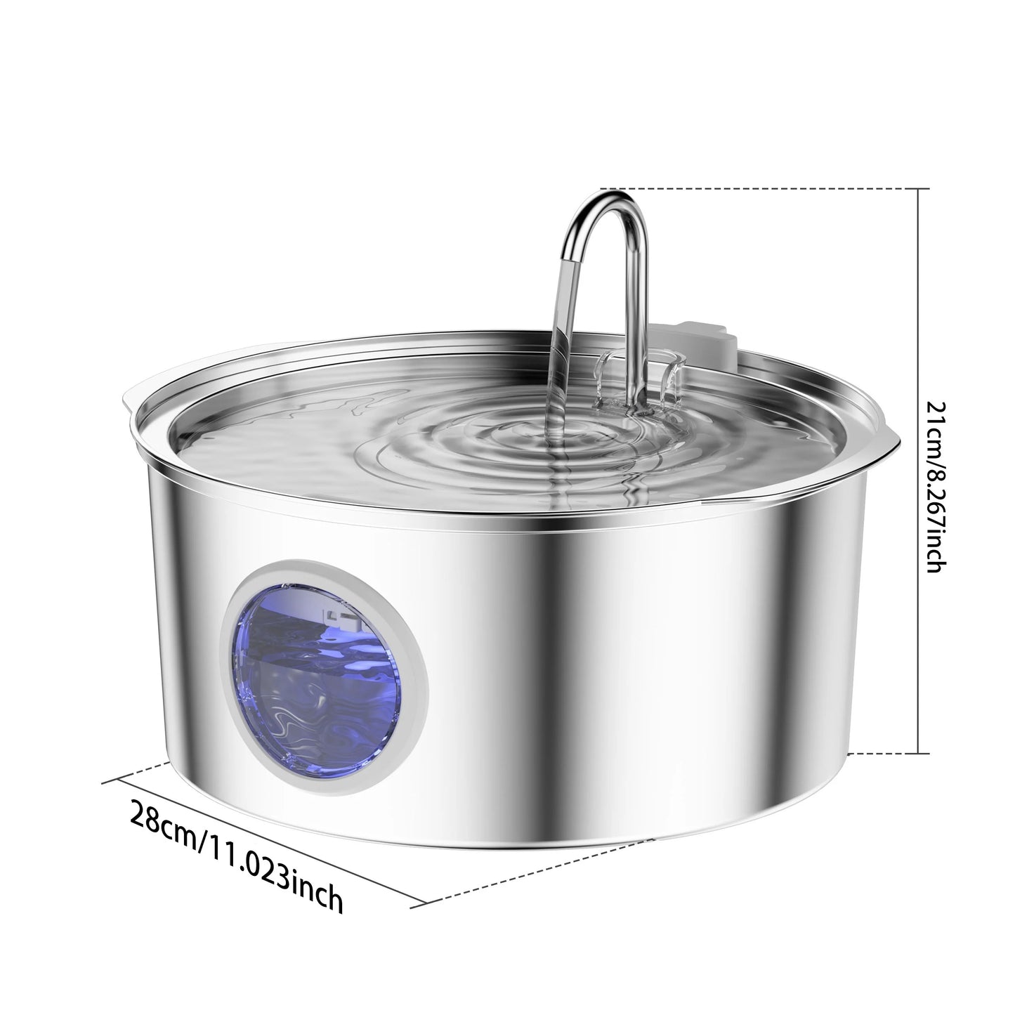 Grande Fontaine a Eau pour Chien - Inox Silencieuse Chien Chat