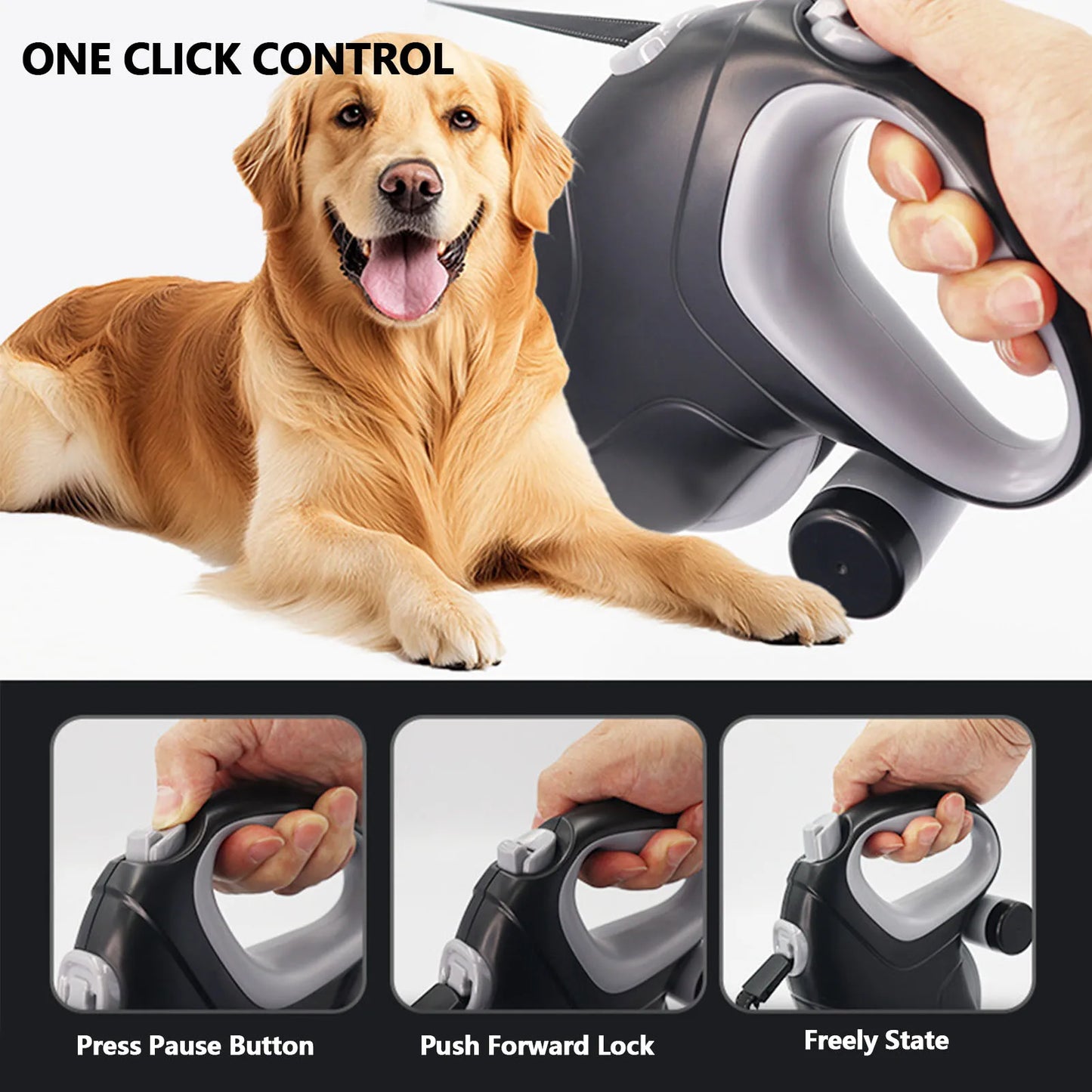Laisse Retractable 10m pour Chien - Anti-Emmelement