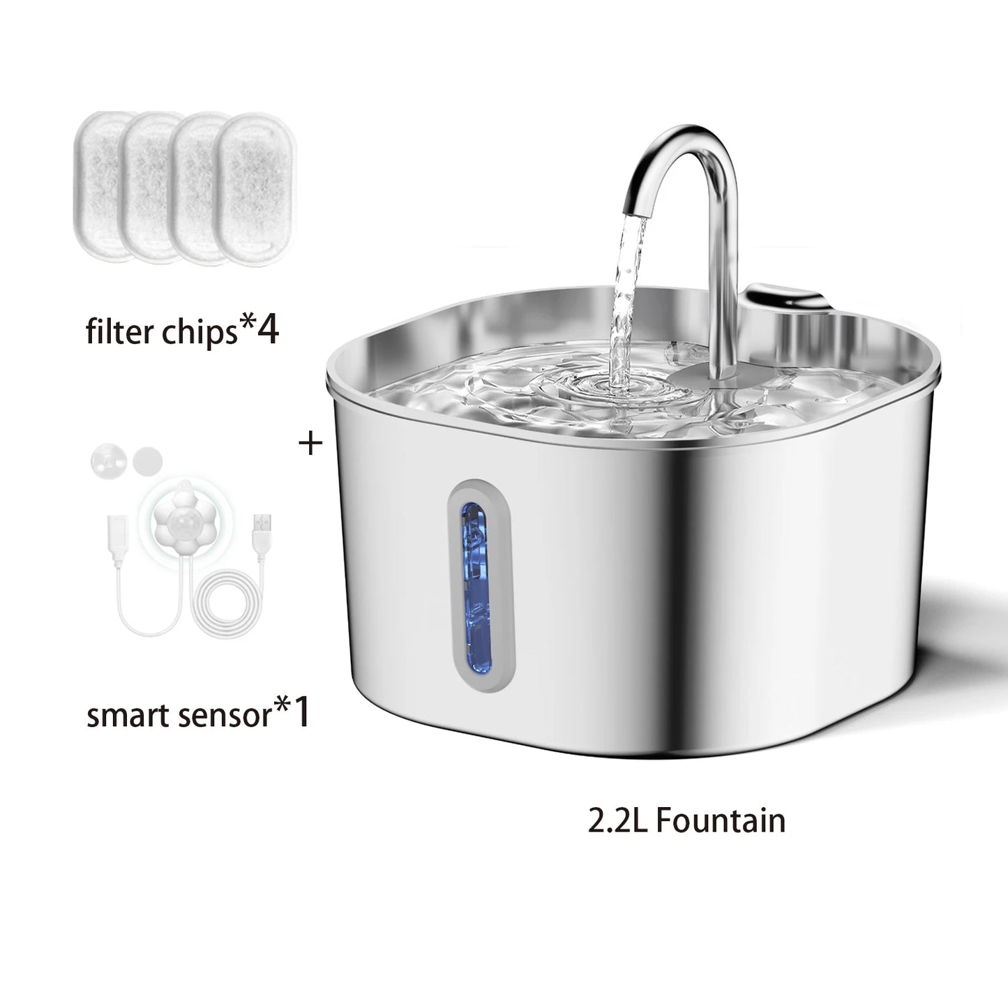 Fontaine ZenFlow Inox 2,2L – Distributeur d'Eau Filtrée pour Chat
