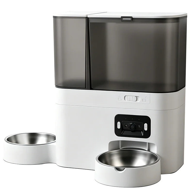 Distributeur Croquettes & Eau 2 en 1 avec Caméra WiFi - Chien & Chat