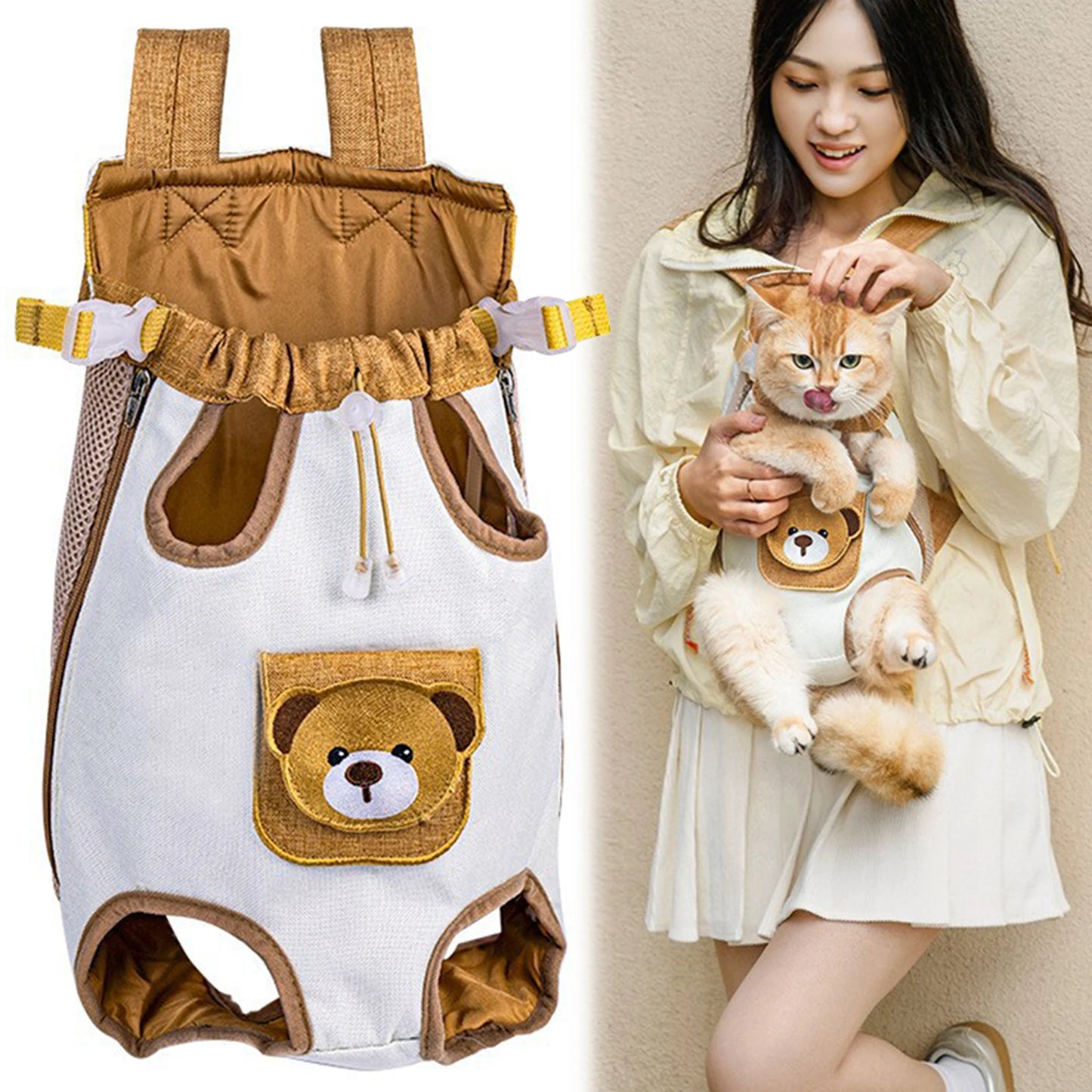 Sac a Dos de Transport pour Chat - Mains Libres et Respirant