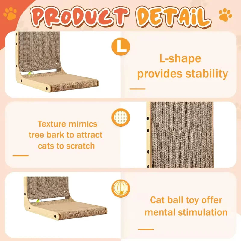 Griffoir en L pour Chat - Protection Meubles 68cm